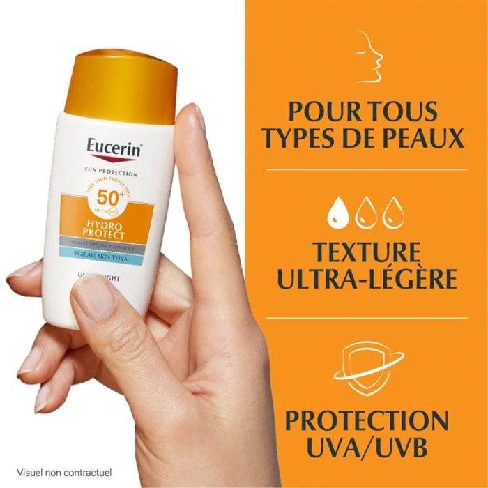 EUCERIN Sun Hydro Protect Fluide SPF50+ 50ml + 2 Formats Voyage Offerts - Image 3
