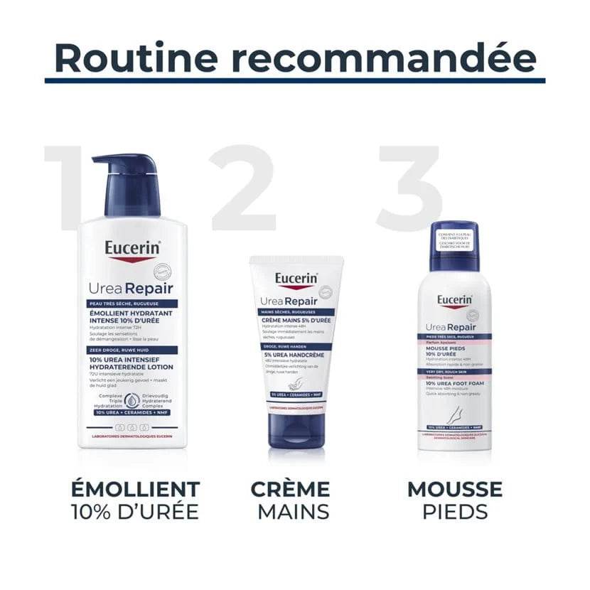 EUCERIN Mousse Pieds 10% Urée Spray 150ml Pieds Très Secs Diabétiques Hydratation 48h Format Pratique Application Facile - Image 5