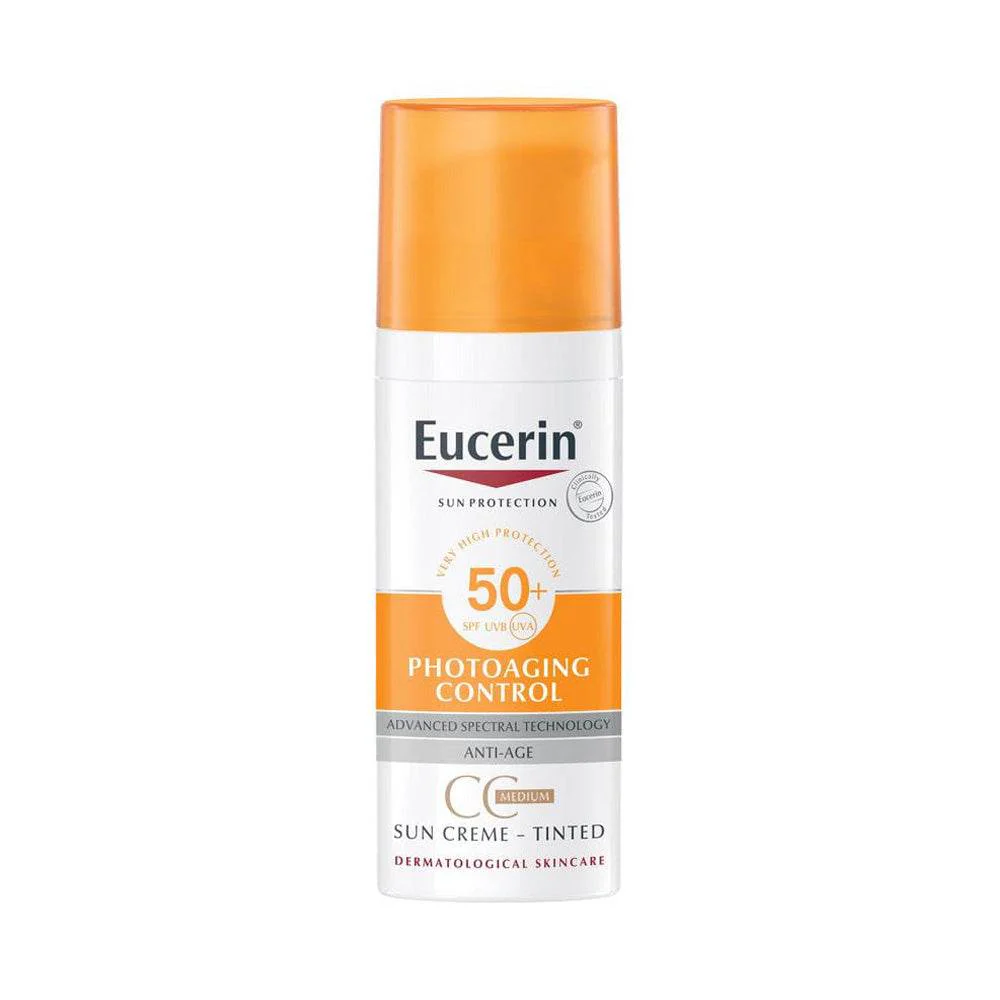 EUCERIN Sun PROTECTION Control Fluide Solaire SPF50+ Medium 50ml Naturelle Anti-Brillance Matité 12h Peaux Mates