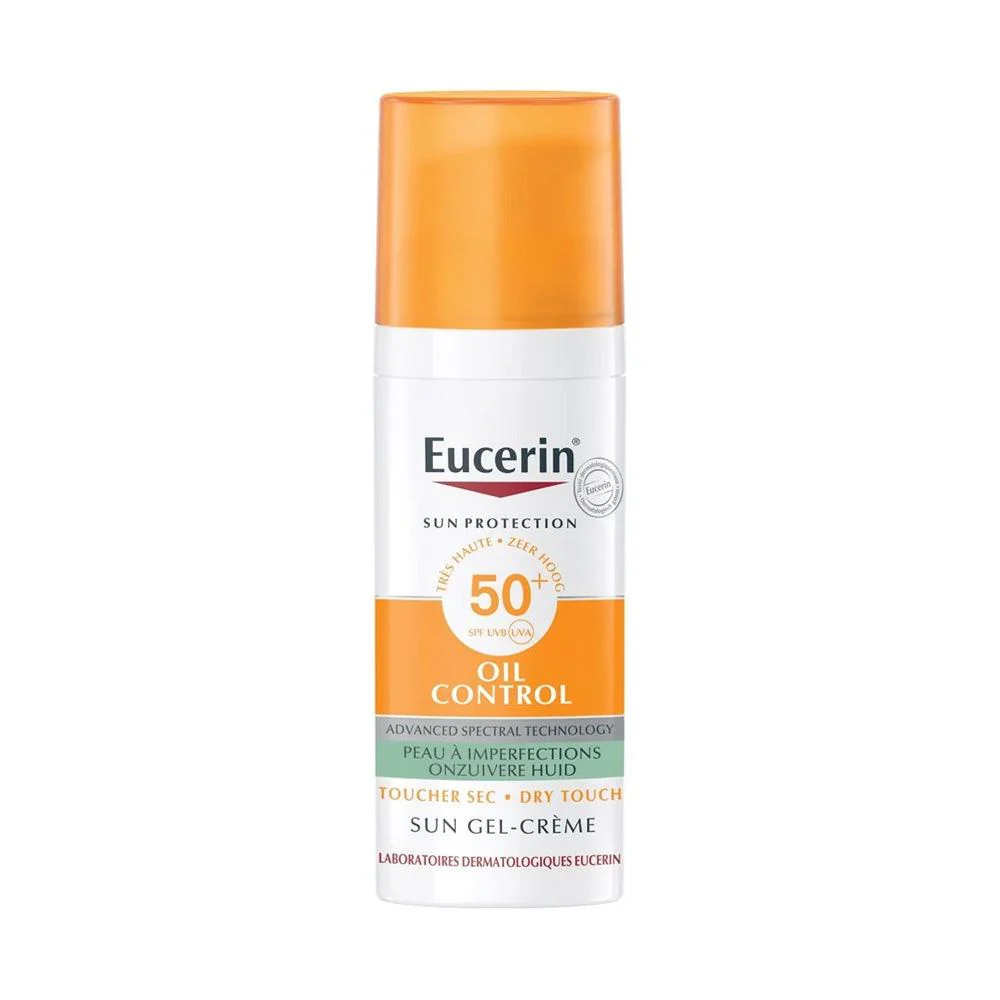 EUCERIN SUN Oil Control Gel-Crème SPF50+ 50ml Peaux Grasses Matifiant Anti-Brillance Longue Durée