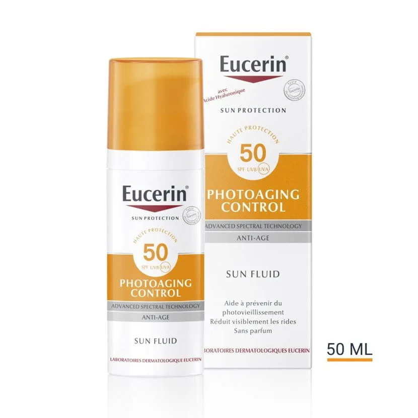 EUCERIN Sun PROTECTION Photoaging Control Fluid SPF50+ 50ml Anti-Âge Solaire Très Haute Protection UVA/UVB Texture Fluide