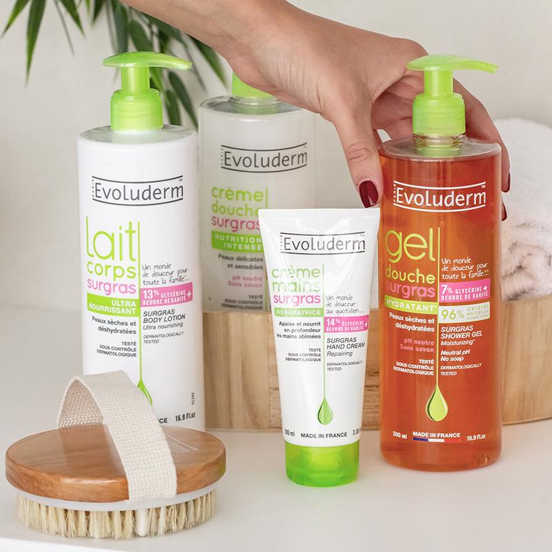 EVOLUDERM Gel Douche Surgras 500ml Nettoyant Doux Peaux Sensibles Hydratation Protection - Image 4