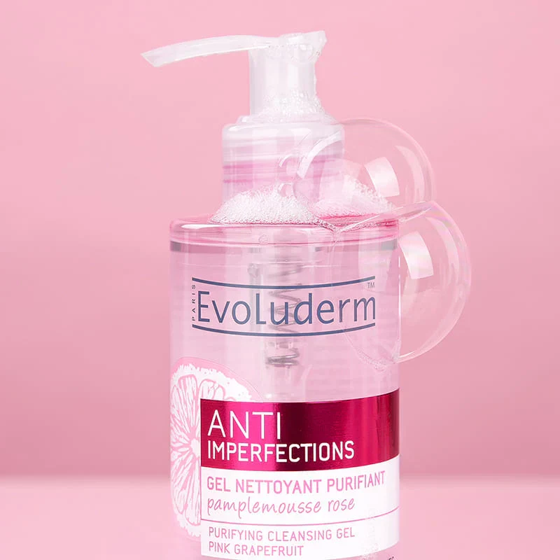 EVOLUDERM Gel Nettoyant Purifiant Anti-Imperfection 250ml Peaux Grasses - Image 5