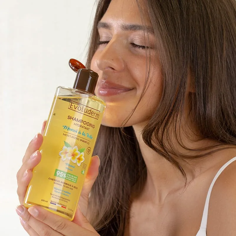 EVOLUDERM Shampoing Monoï A La Folie 1L Nettoyant Nourrissant Parfum Exotique Tous Types Cheveux - Image 3