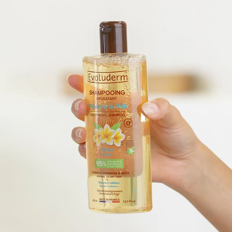 EVOLUDERM Shampoing Monoï A La Folie 400ml Nettoyant Nourrissant Parfum Exotique Tous Types Cheveux - Image 2