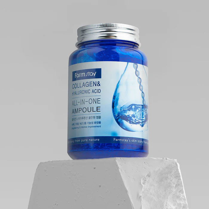FARMSTAY Collagen & Hyaluronic Acid All-In-One Ampoule 250ml Hydratation Anti-Âge - Image 2
