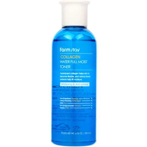 FARMSTAY Collagen Water Full Moist Toner 200ml Tonique Hydratant Collagène
