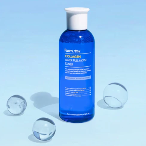 FARMSTAY Collagen Water Full Moist Toner 200ml Tonique Hydratant Collagène - Image 2