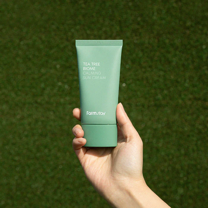 FARMSTAY Tea Tree Biome Calming Sun Cream SPF50+ PA++++ 50g Apaisant Peaux Sensibles - Image 3