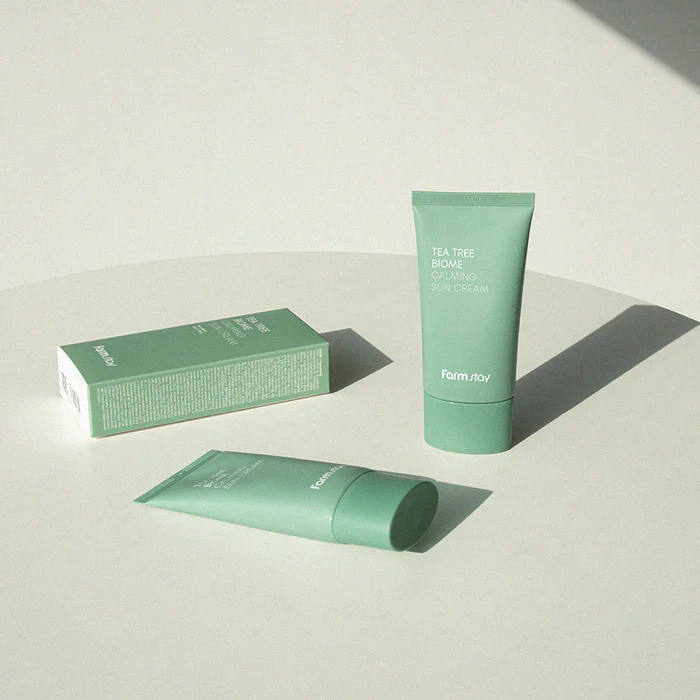 FARMSTAY Tea Tree Biome Calming Sun Cream SPF50+ PA++++ 50g Apaisant Peaux Sensibles - Image 4