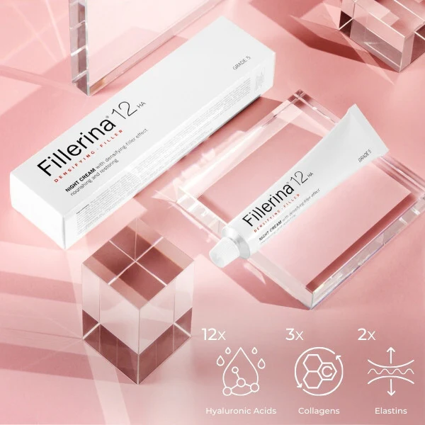 FILLERINA 12HA Densifying-Filler Night Cream Grade 3 50ml Crème Nuit Anti-Rides Repulpante 12 Acides Hyaluroniques - Image 4