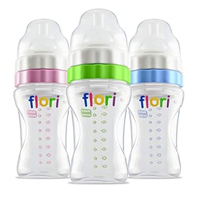 FLORI MIX Biberon 300ml Vert Biberon Bébé Anti-Colique Débit Réglable Ergonomique Sécurisé - Image 3