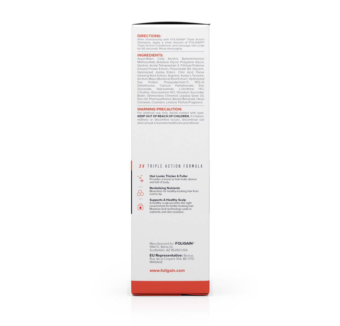 FOLIGAIN Triple Action Conditioner Trioxidil 2% Homme Après-Shampoing Anti-Chute Cheveux Densité Volume Croissance Capillaire - Image 2