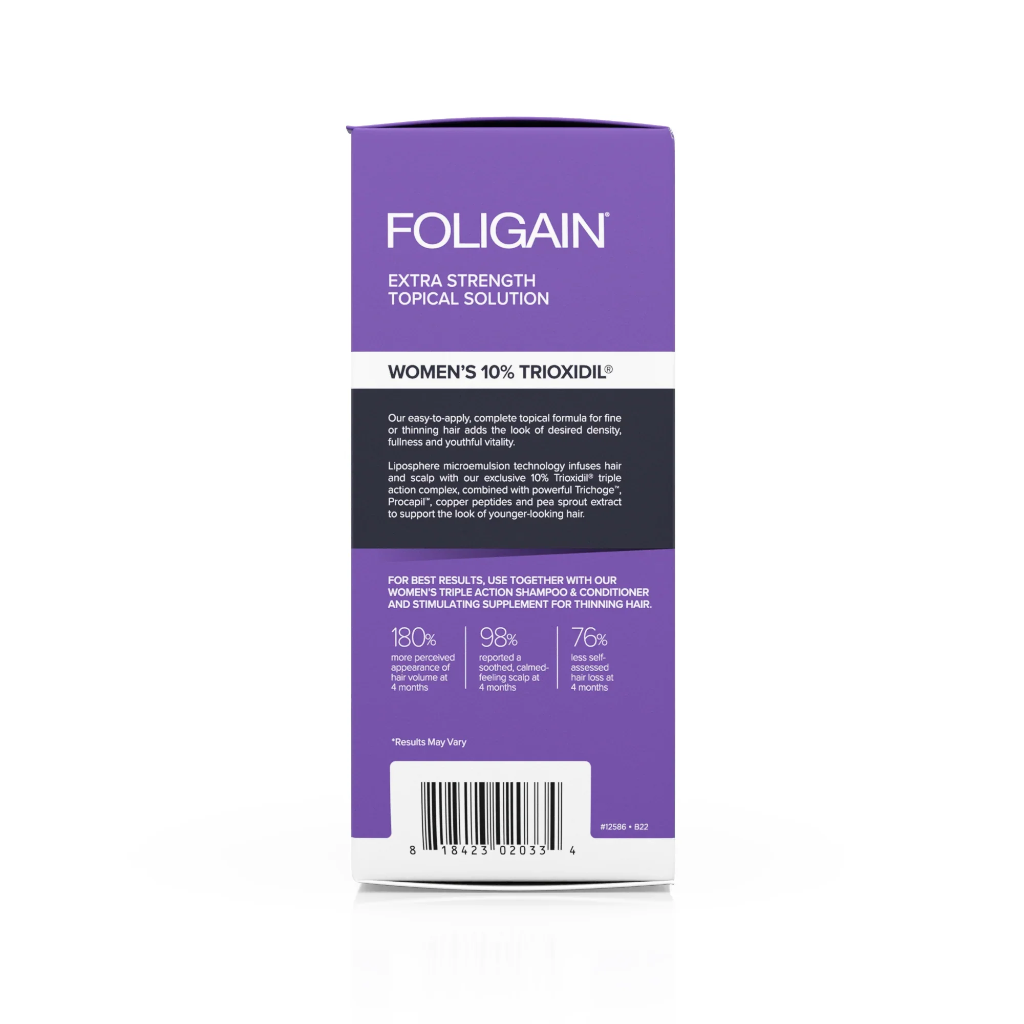 FOLIGAIN Triple Action Lotion Trioxidil 10% Femme Lotion Anti-Chute Cheveux Densité Volume Croissance Capillaire Traitement Intensif - Image 3