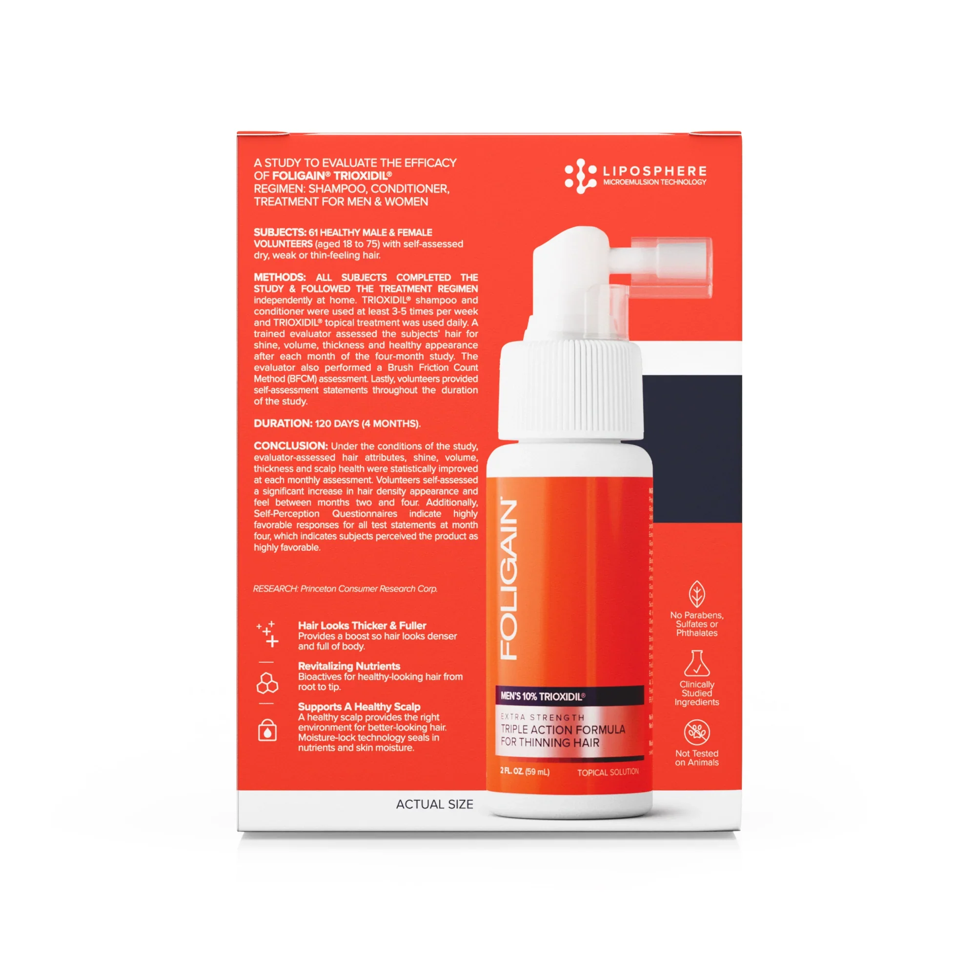 FOLIGAIN Triple Action Lotion Trioxidil 10% Homme Lotion Anti-Chute Cheveux Densité Volume Croissance Capillaire Traitement Intensif - Image 2