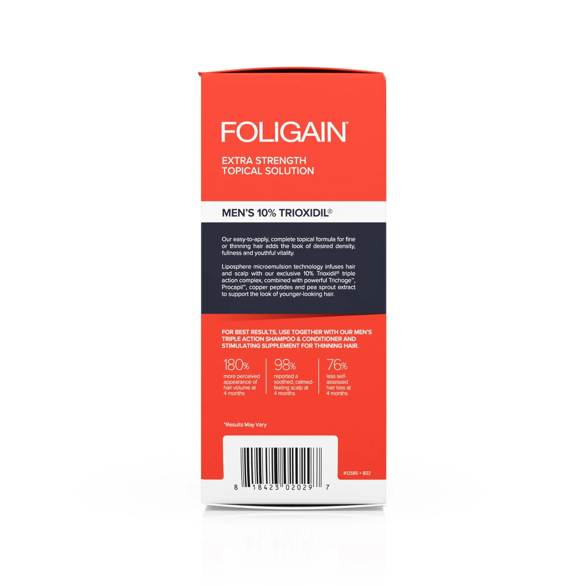 FOLIGAIN Triple Action Lotion Trioxidil 10% Homme Lotion Anti-Chute Cheveux Densité Volume Croissance Capillaire Traitement Intensif - Image 3