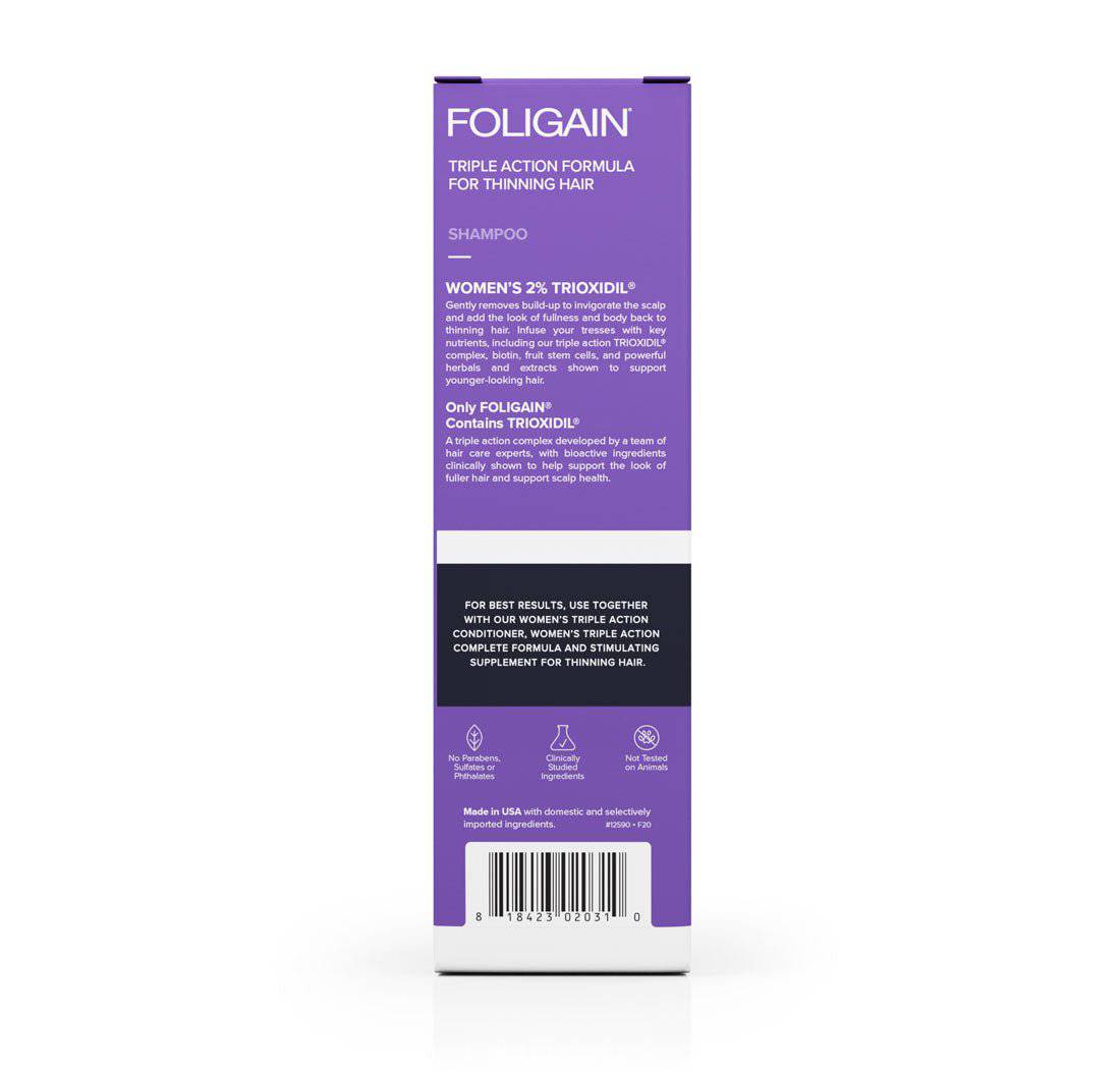 FOLIGAIN Triple Action Shampoing Trioxidil 2% Femme Shampoing Anti-Chute Cheveux Densité Volume Croissance Capillaire - Image 3