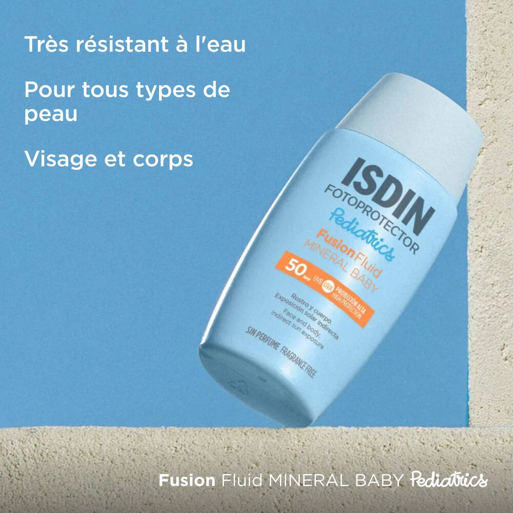 ISDIN Fotoprotector Fusion Fluid Mineral Pediatrics SPF50+ 50ml - Protection Solaire Enfants Minérale - Image 3