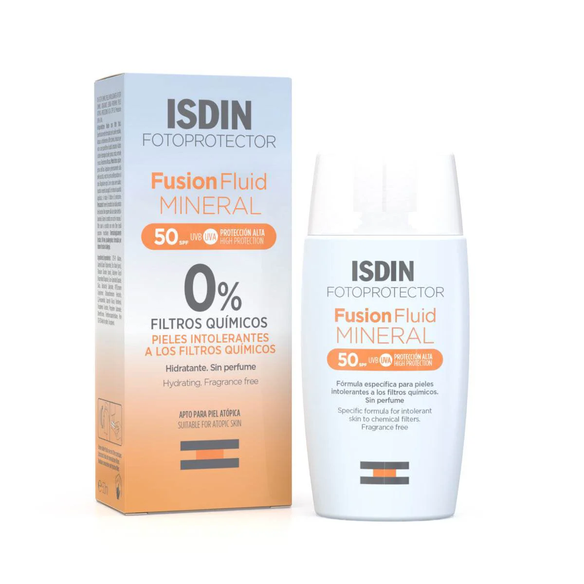 ISDIN Fotoprotector Fusion Fluid Mineral SPF50+ 50ml - Protection Solaire Minérale Peaux Sensibles