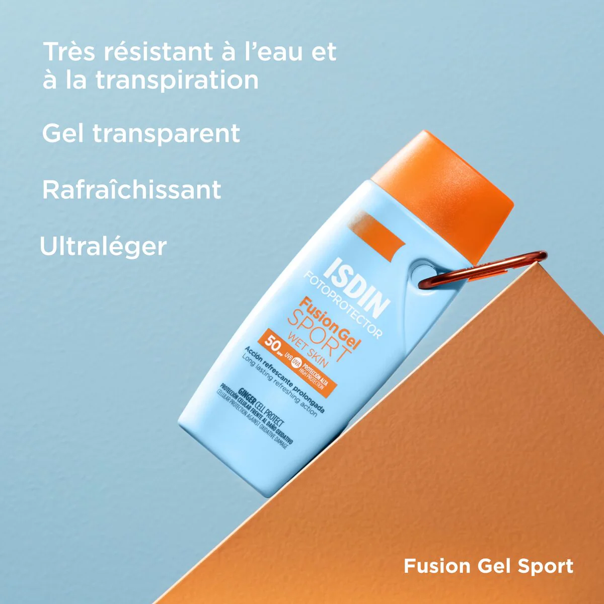 ISDIN Fotoprotector Fusion Gel Sport SPF50+ 100ml Zones Poiluées Résistant Transpiration = Casquette Offerte - Image 5