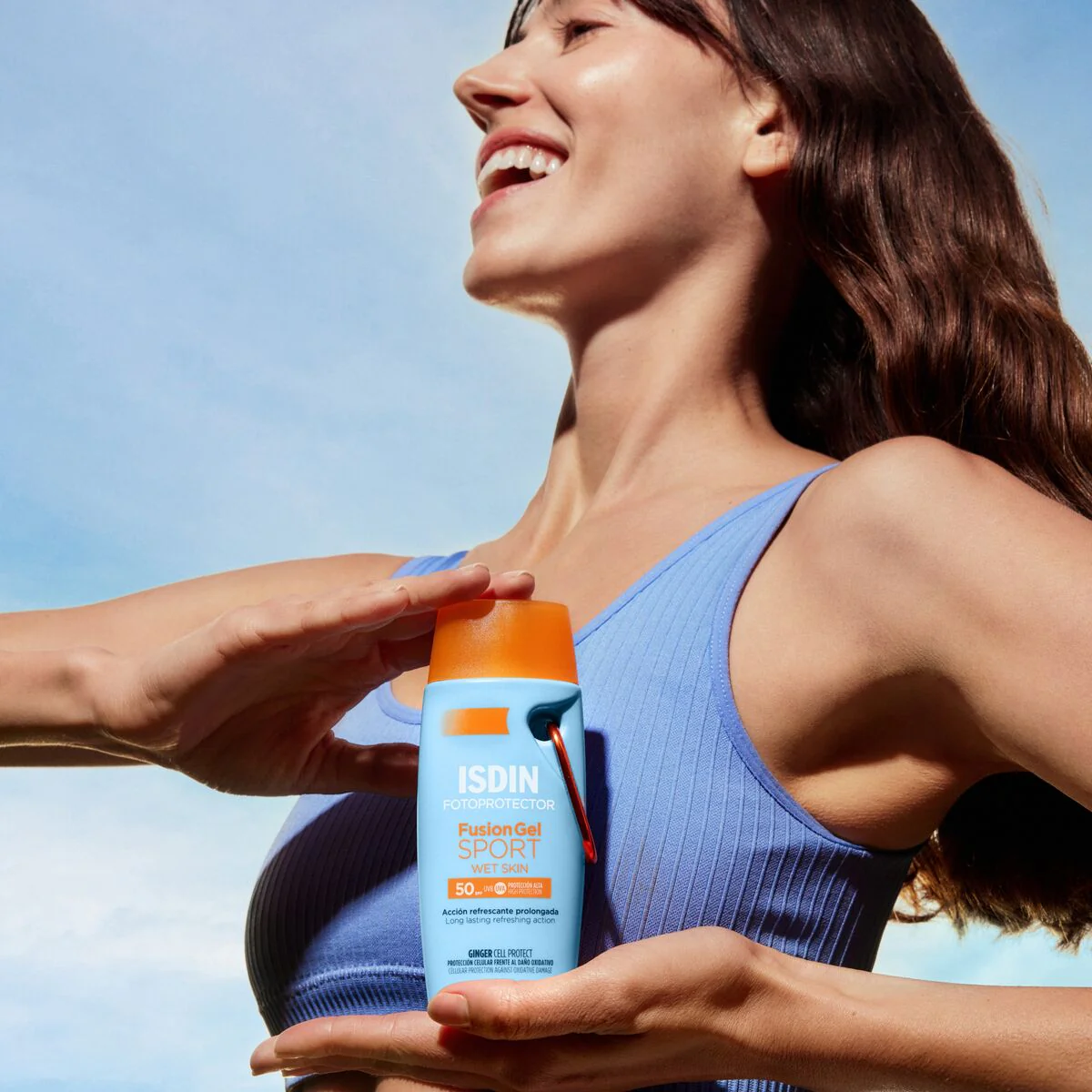 ISDIN Fotoprotector Fusion Gel Sport SPF50+ 100ml Zones Poiluées Résistant Transpiration = Casquette Offerte - Image 6