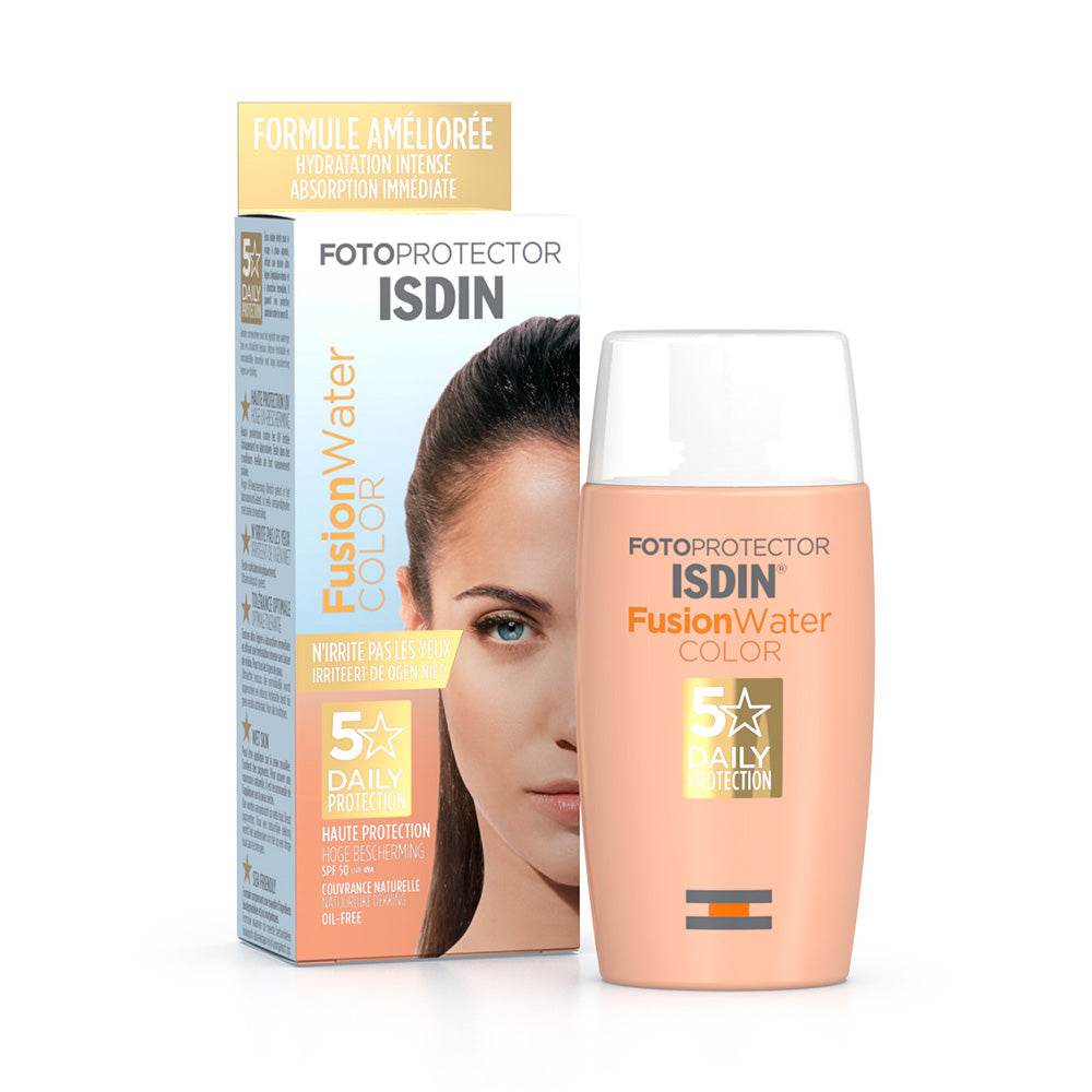 ISDIN Fotoprotector Fusion Water Color SPF50+ 50ml Protection Solaire Teintée Medium Texture Aqua