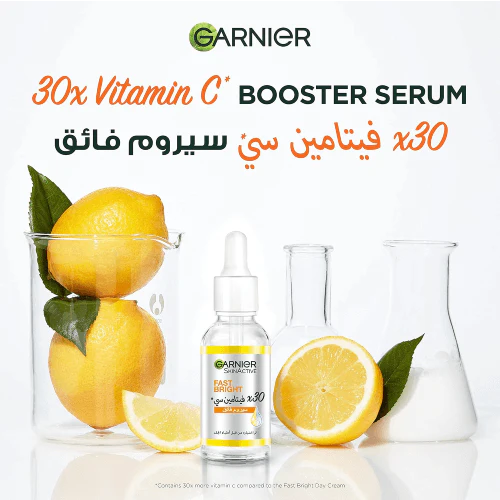 GARNIER SkinActive Fast Bright Booster Serum 15ml Sérum Éclaircissant Anti-Taches Vitamine C Niacinamide Format Voyage - Image 2