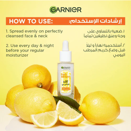 GARNIER SkinActive Fast Bright Booster Serum 15ml Sérum Éclaircissant Anti-Taches Vitamine C Niacinamide Format Voyage - Image 3