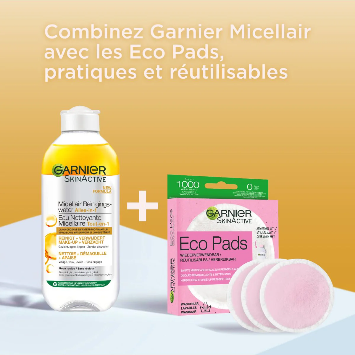GARNIER SkinActive Eau Micellaire Nettoyante Huile d'Argan 400ml Démaquillant Nourrissant Peaux Sèches Sensibles Hydratation - Image 3