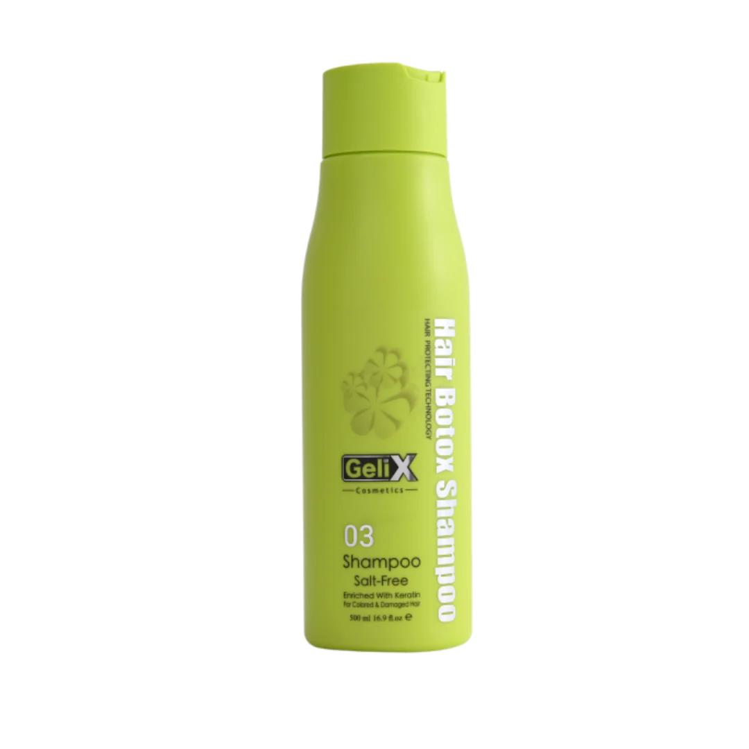 GELIX Hair Botox Shampoo 03 500ml Shampooing Réparateur Kératine Cheveux Abîmés Effet Botox