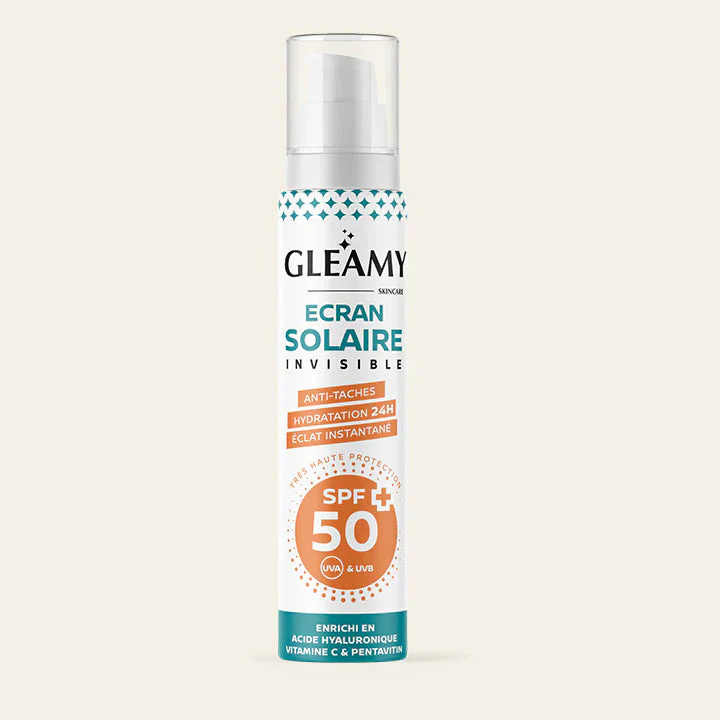 GLEAMY Écran Solaire Invisible SPF50+ 50ml Protection UVA UVB Large Spectre
