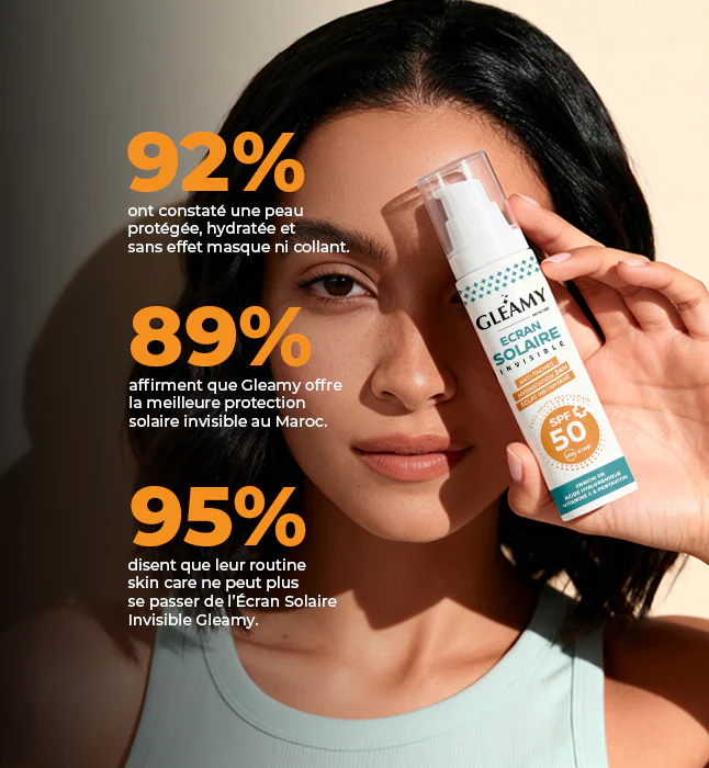 GLEAMY Écran Solaire Invisible SPF50+ 50ml Protection UVA UVB Large Spectre - Image 5