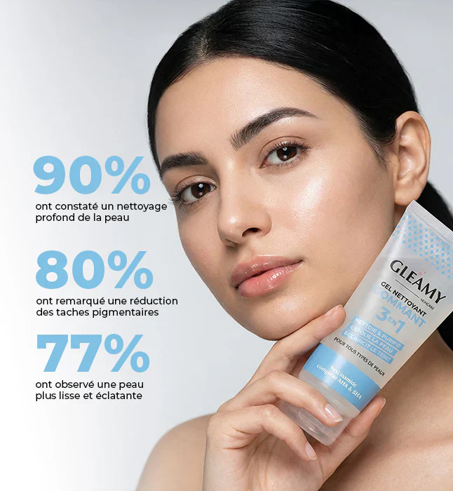 GLEAMY Gel Gommant 3-en-1 200ml Exfoliant Purifiant Éclat Visage Corps Peaux Ternes - Image 5