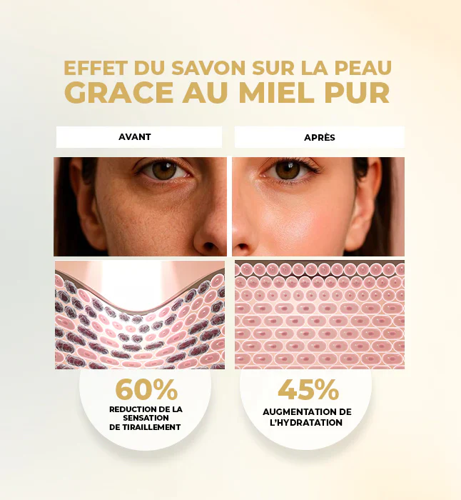 GLEAMY Savon Naturel Purifie & Apaise 100g Miel Amande Douce Nettoyant - Image 4