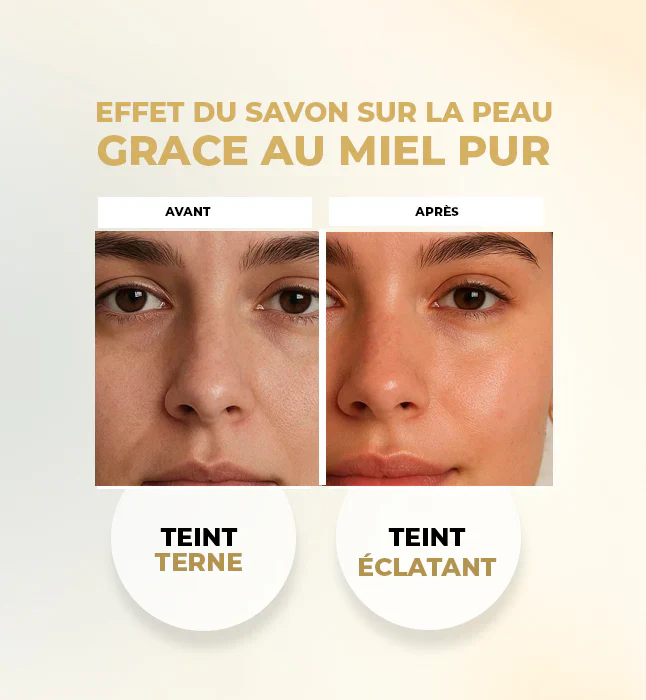 GLEAMY Savon Naturel Purifie & Apaise 100g Miel Amande Douce Nettoyant - Image 5