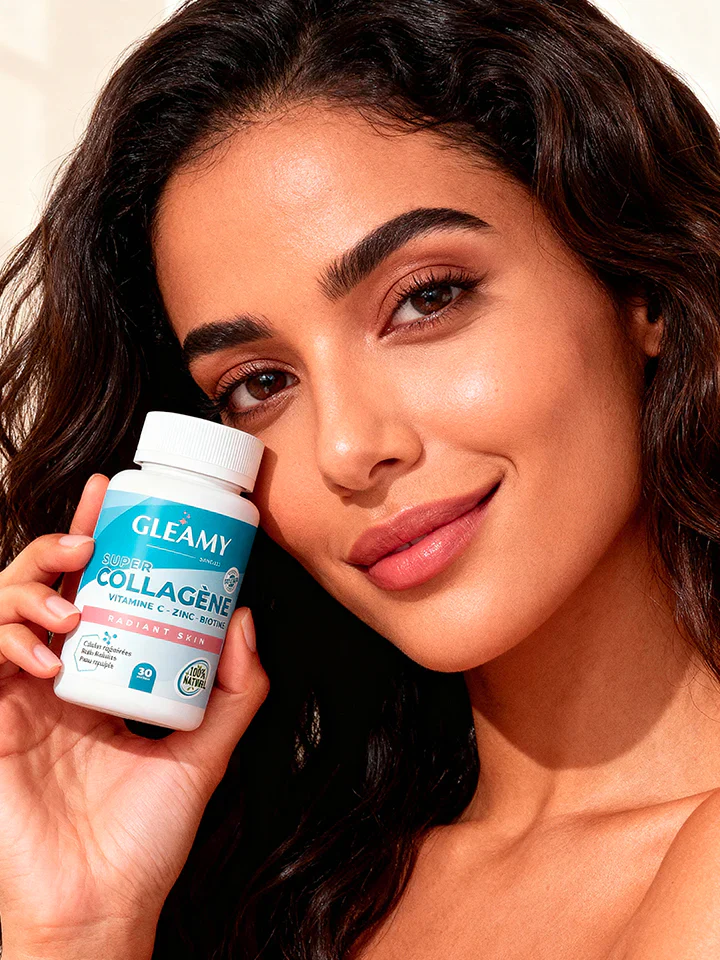 GLEAMY Super Collagène 30 Gélules Marin Anti-Rides Raffermissant Vitamine C Zinc - Image 4