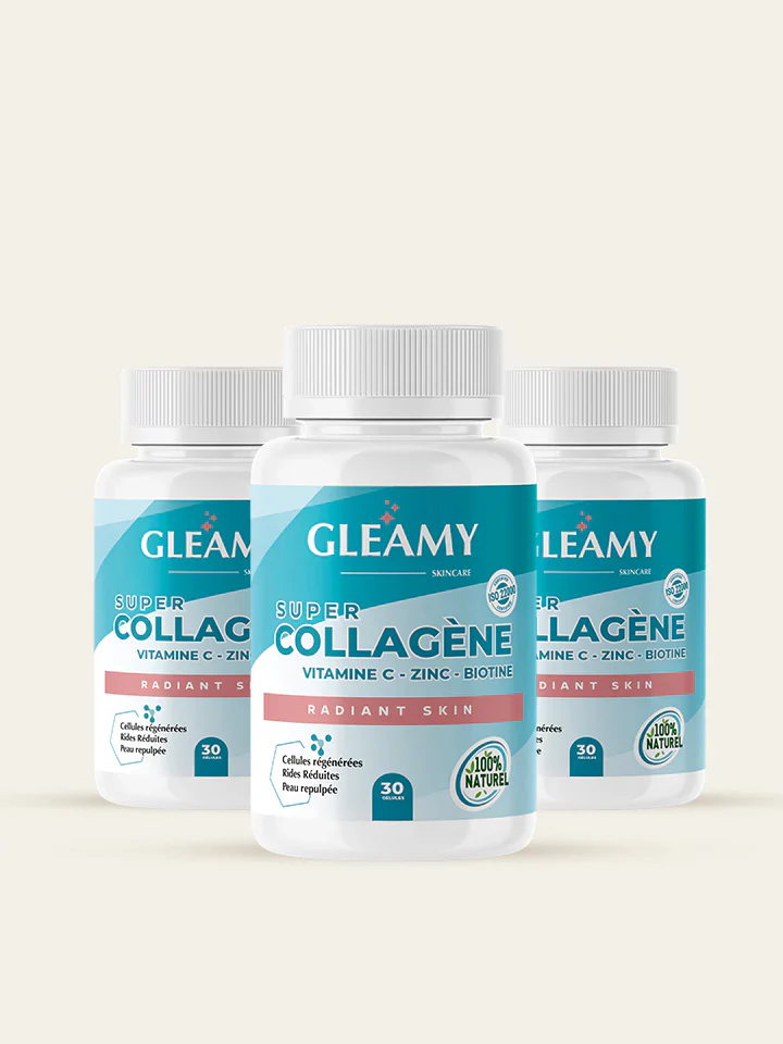GLEAMY Super Collagène 30 Gélules Marin Anti-Rides Raffermissant Vitamine C Zinc - Image 7