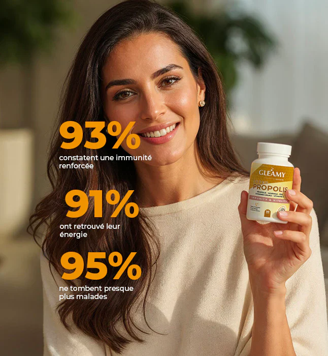GLEAMY Super Propolis 30 Gélules Immunité Énergie Moringa Antioxydant - Image 6
