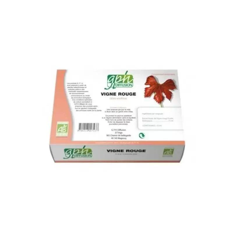 GPH DIFFUSION Vigne Rouge BIO 15ml | 20 Ampoules - Image 2