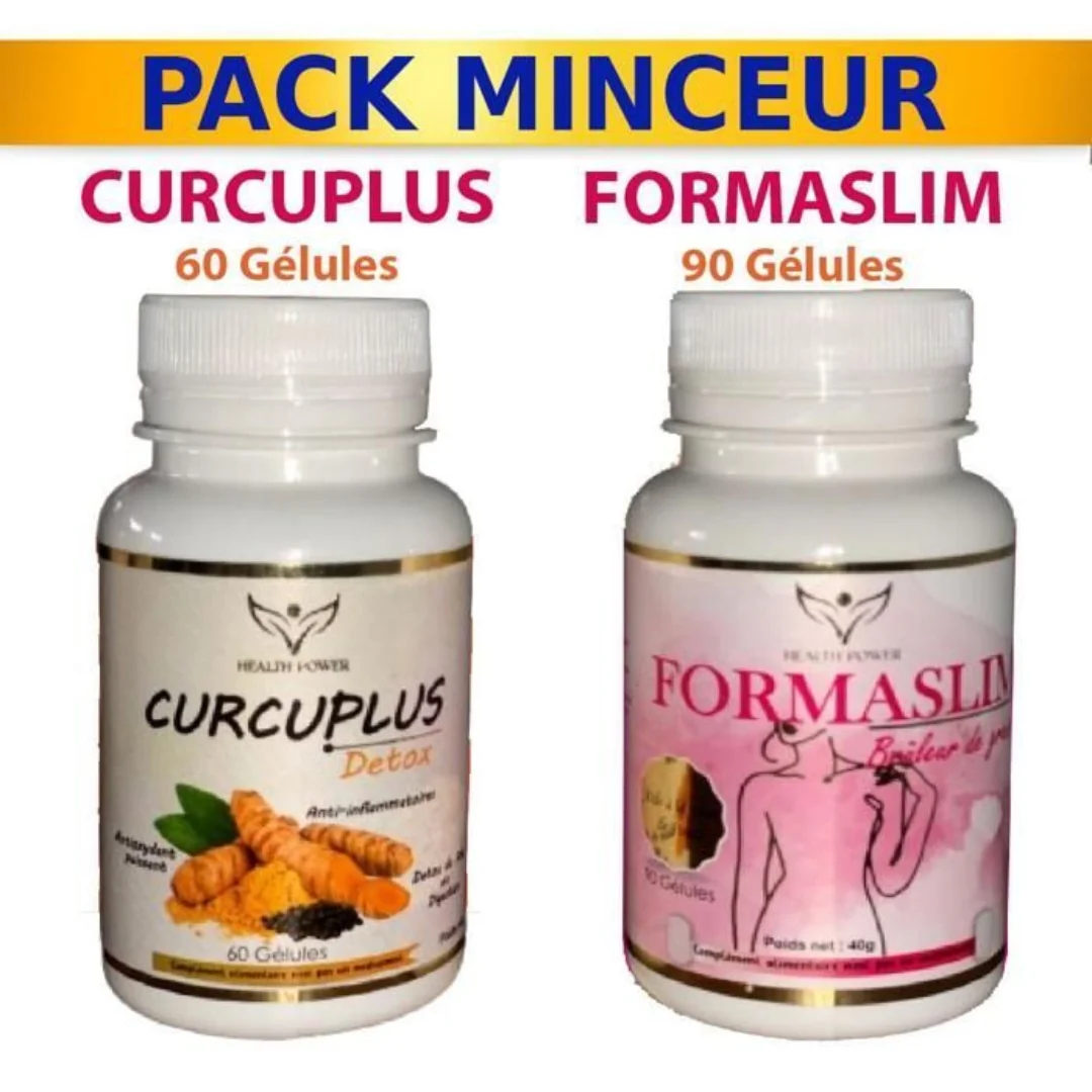 HEALTH POWER Pack Curcuplus 60 Gélules + Formaslim 90 Gélules Minceur Détox Anti-Inflammatoire