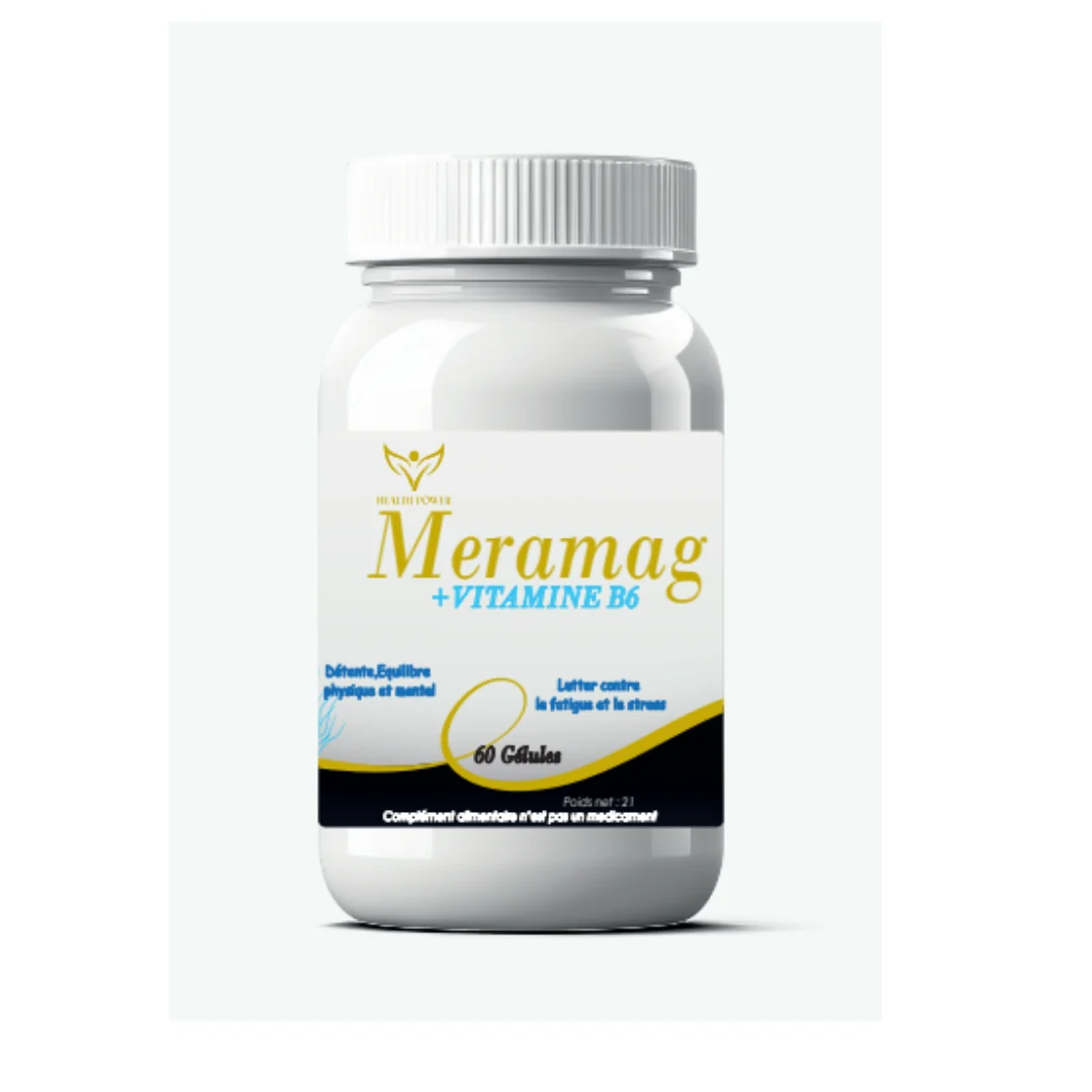 HEALTH POWER Meramag 60 Gélules Complément Alimentaire Magnésium Marin Anti-Fatigue Vitalité