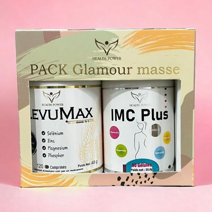 HEALTH POWER Pack Glamour Masse IMC Plus 90 Gélules + LevuMax 120 Comprimés Prise Masse Beauté - Image 2