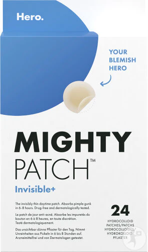 HERO Mighty Patch Invisible+ 24 Pièces Patchs Anti-Acné Ultra-Fins Transparents Jour