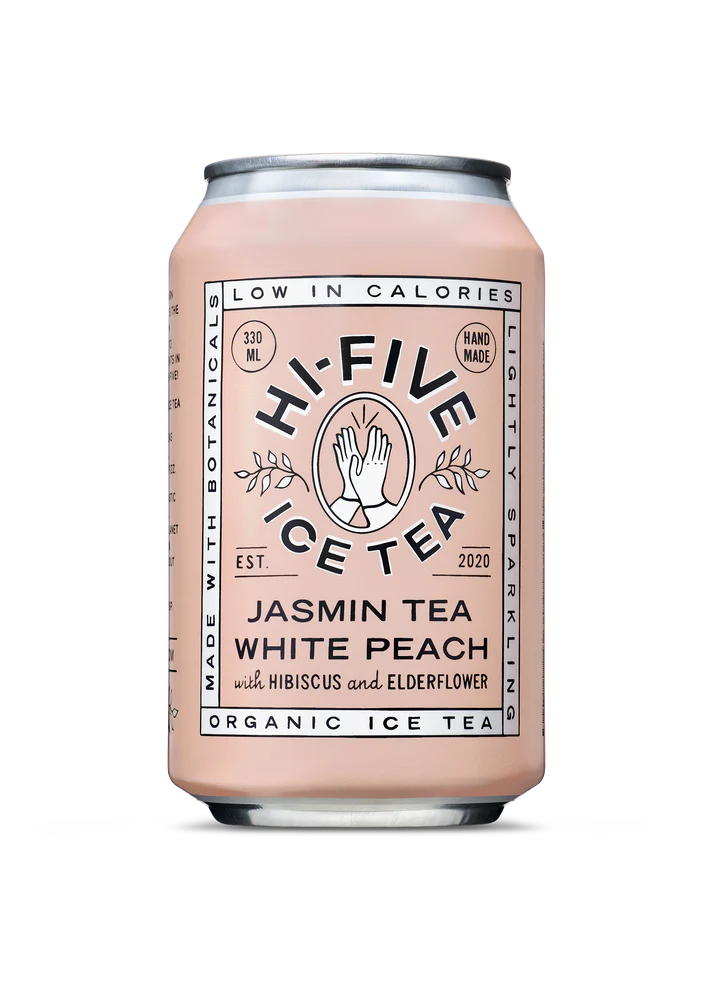 HI-FIVE Ice Tea Pêche Blanche Thé Jasmin 330ml Boisson Rafraîchissante Naturelle Florale Délicate