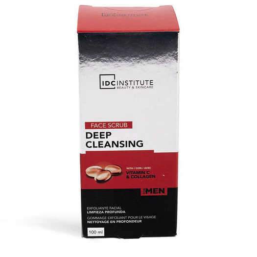IDC INSTITUTE Deep Cleansing Vitamin C & Collagen Men Face Scrub 100ml Gommage Visage Homme Exfoliant