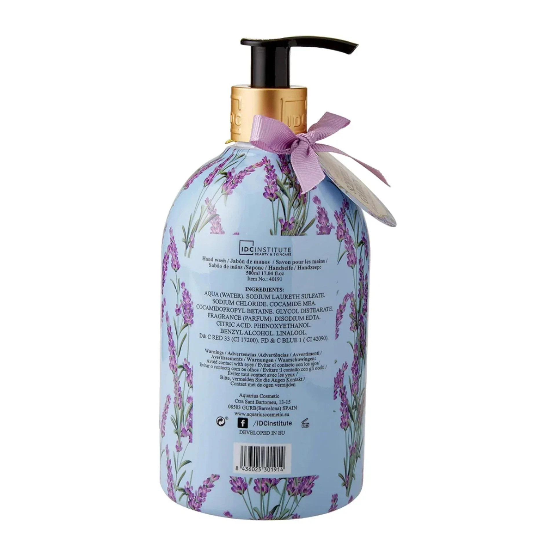 IDC INSTITUTE Lave Mains à la Lavande Warm Lavender 500ml Savon Liquide Mains Doux Parfumé - Image 4