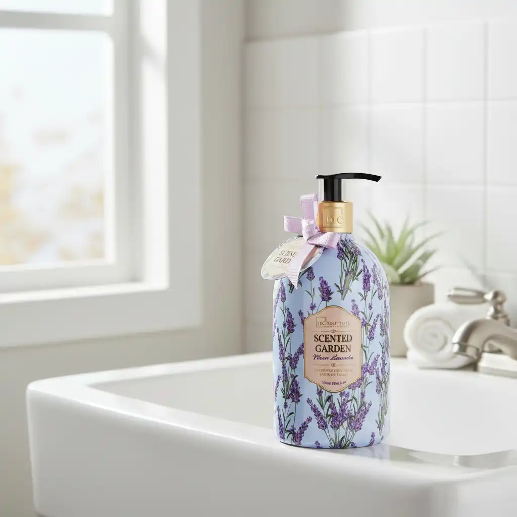 IDC INSTITUTE Scented Garden Lavande 500ml Gel Douche Hypoallergénique Parfum Relaxant - Image 3