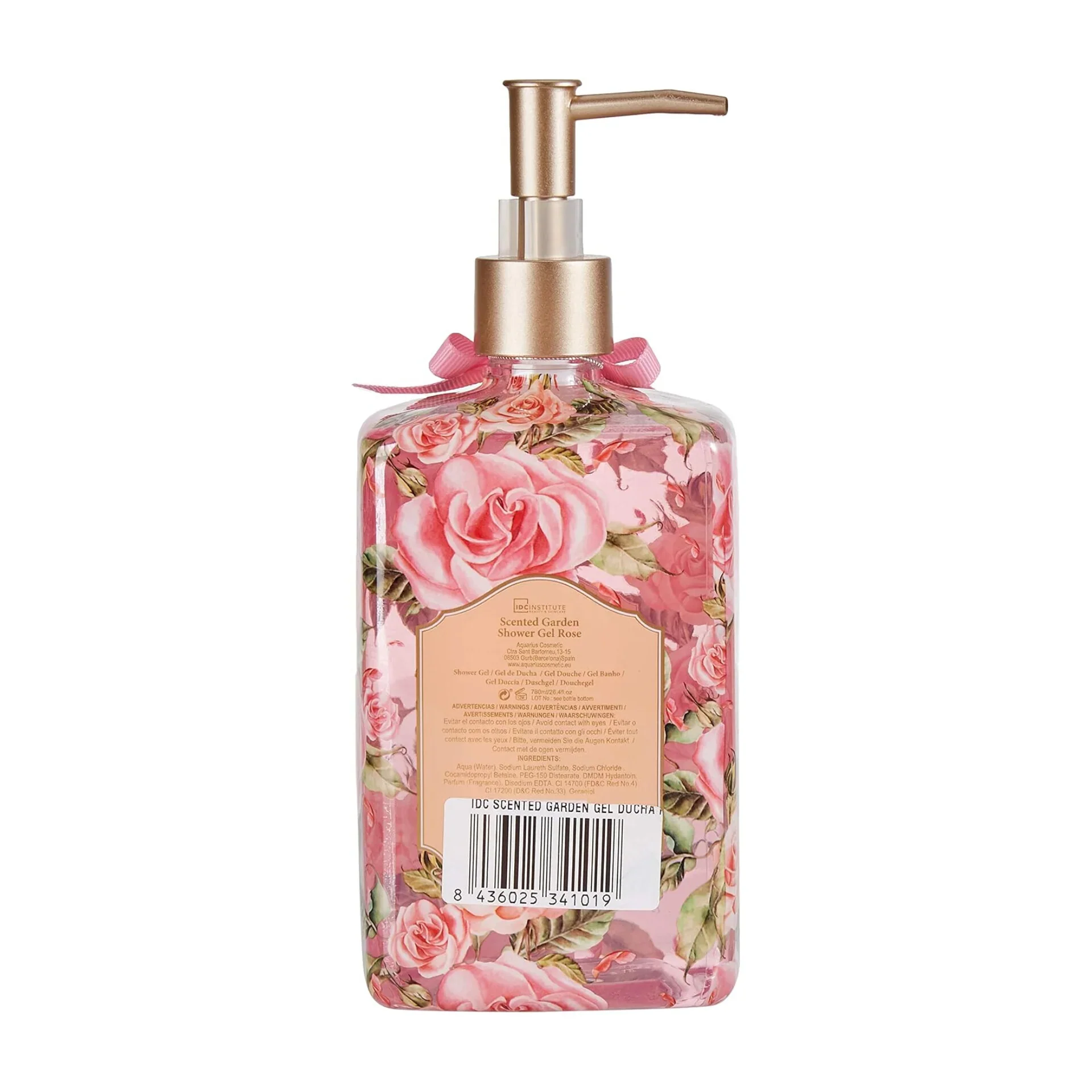 IDC INSTITUTE Shower Gel Scented Garden Country Rose 780ml Gel Douche Parfumé Hydratant Doux - Image 2
