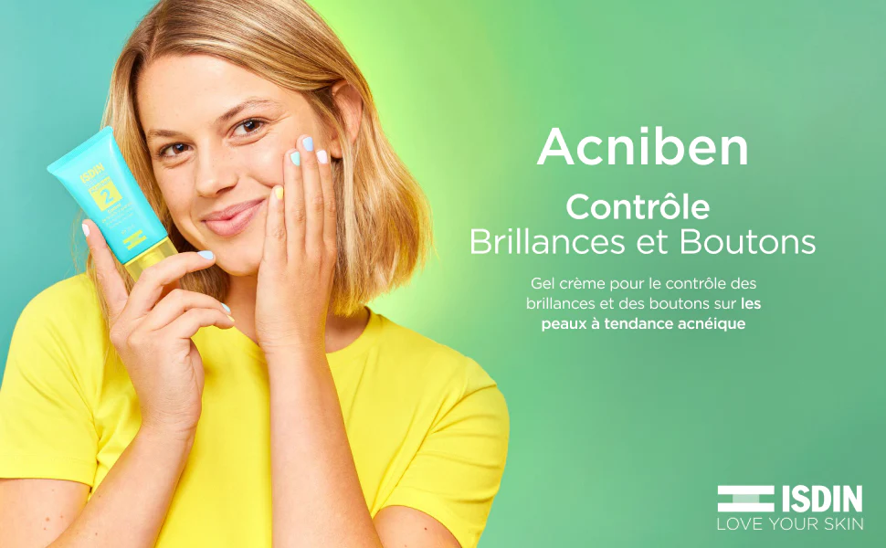 ISDIN Acniben Contrôle Brillance et Boutons 40ml Soin Matifiant Anti-Imperfections Peaux Grasses - Image 2