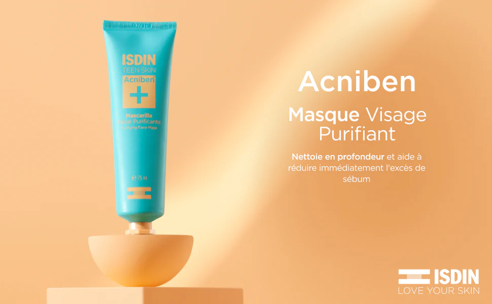 ISDIN Acniben+ Masque Visage Purifiant 75ml Pores Imperfections Peau Nette - Image 2